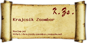 Krajcsik Zsombor névjegykártya